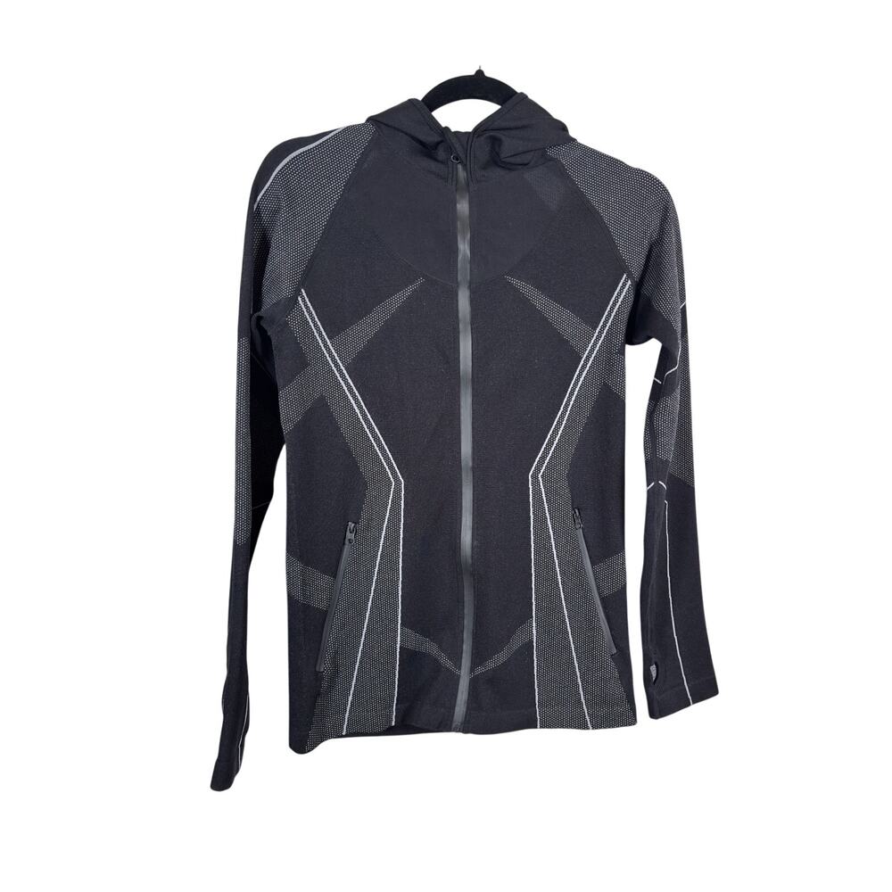 Blanc Noir Active Jacket Womens Medium Black Full-Zip Mesh Back Zip Pockets